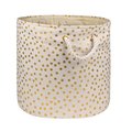 Design Imports Round Polyester Bin Dots GoldLarge CAMZ10370